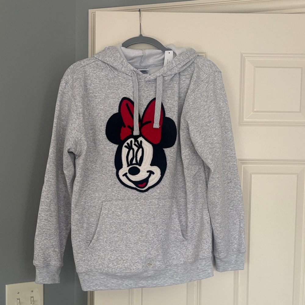 Gray Hoodie with Minnie Mouse Design